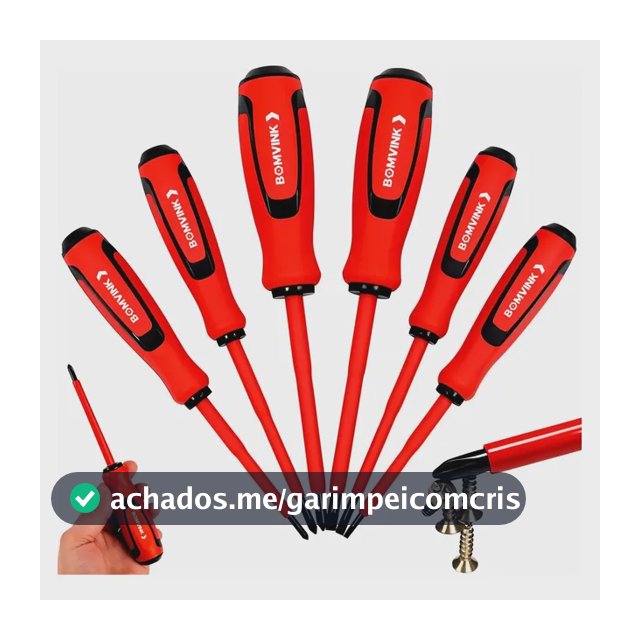 Jogo Chaves Fenda E Philips Isoladas Eletricista Imã 6 Peças