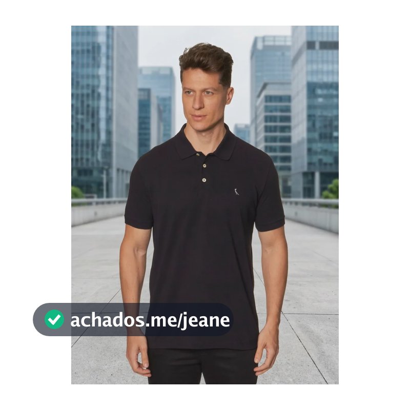 Camisa Reserva Masculino Polo Regular Essence Preto Liso G