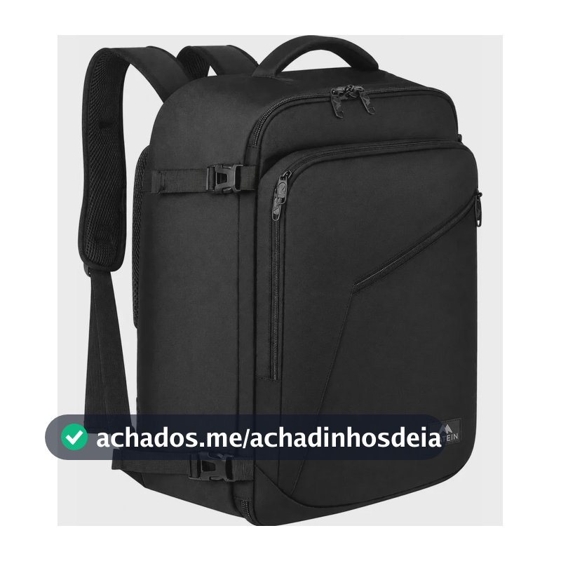 Mochila Viagem Masculina 40L Grande Impermeável Reforçada para Avião Item Pessoal Suporta até 10kg MATEIN 1159 Preto