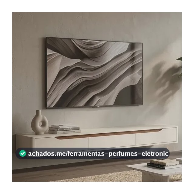 Rack Suspenso Slim Curvo 180cm Tv Até 65 Moderno - Off White Bege Ac Cedro Frj Ac