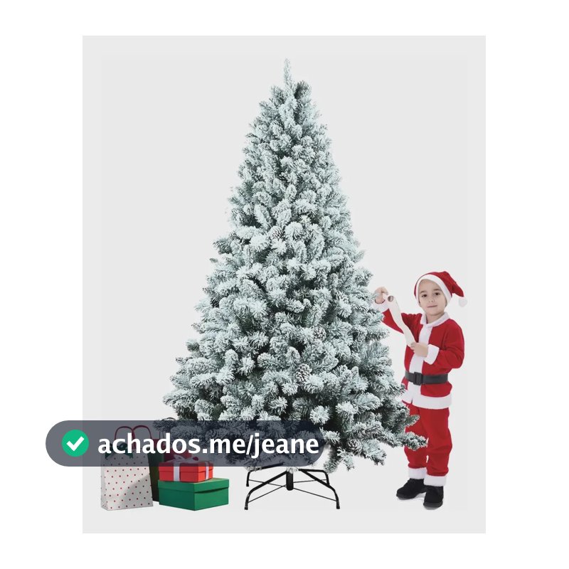 Árvore De Natal Artificial Nevada 1,8 M Branca Flocada Pinhe Branco