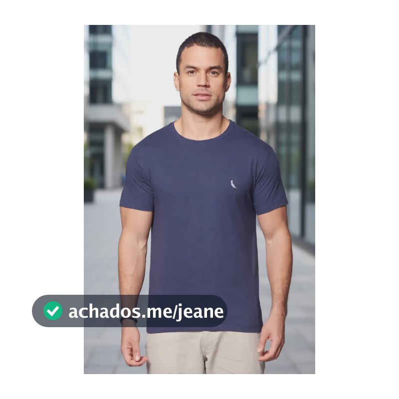 Camiseta Regular Essence Reserva Masculina Marinho T-shirt Lisa M Liso