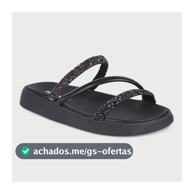 Sandália Moleca Papete Feminina Brilho Glitter Slide Nude
