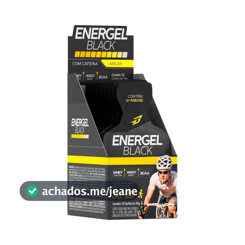 Energel Black 10 Sachês Gel Energético - Bodyaction Sabor Abacaxi