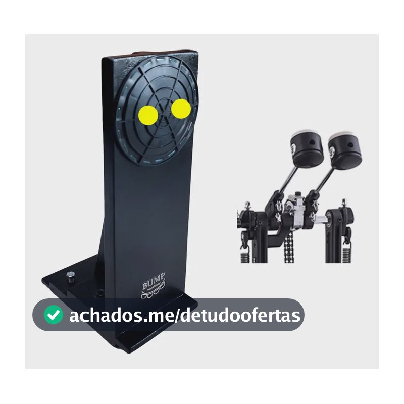 Pad Bumbo Pedal Duplo Bateria Eletrônica Várias. Leia!!! Preto