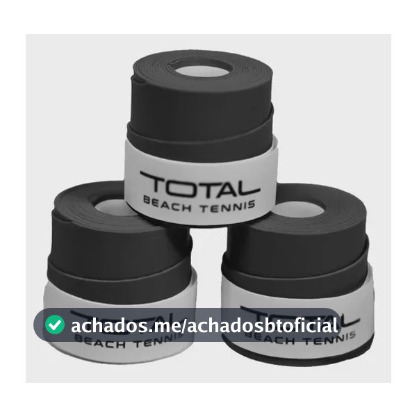 Kit 3 Unidades Overgrip Raquetes Total Beach Tennis | Premium Itf Profissional | Cor Preto