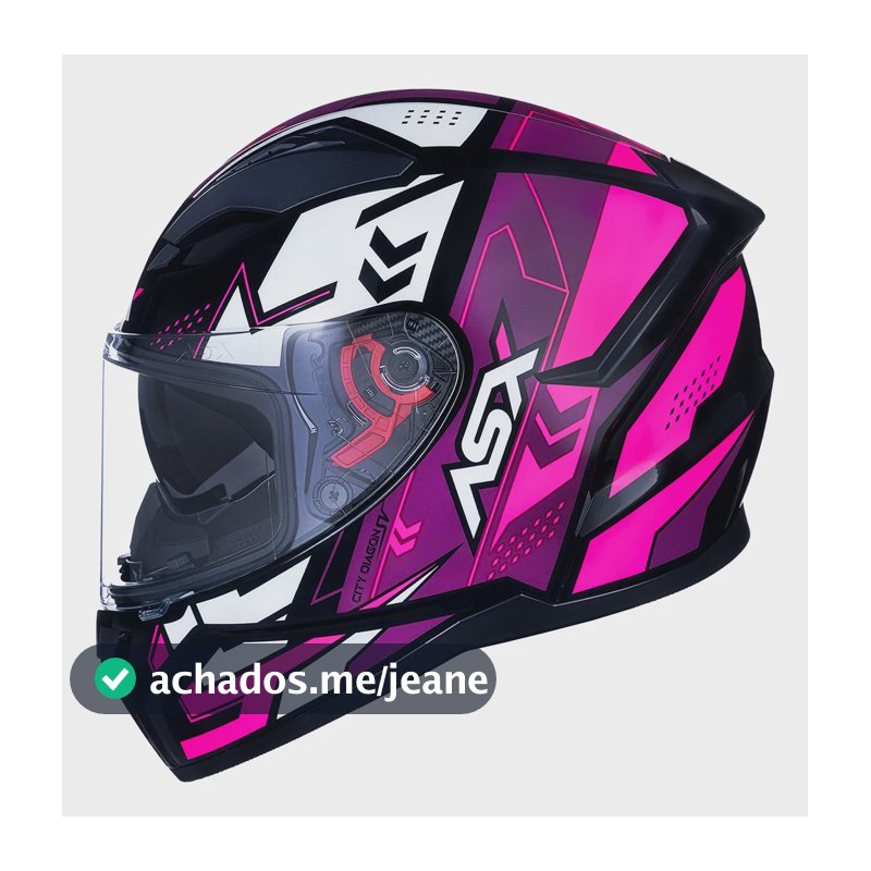 Capacete Asx City Diagon Sv Preto Brilho Branco Óculos Branco Liso Brilhante 59/60