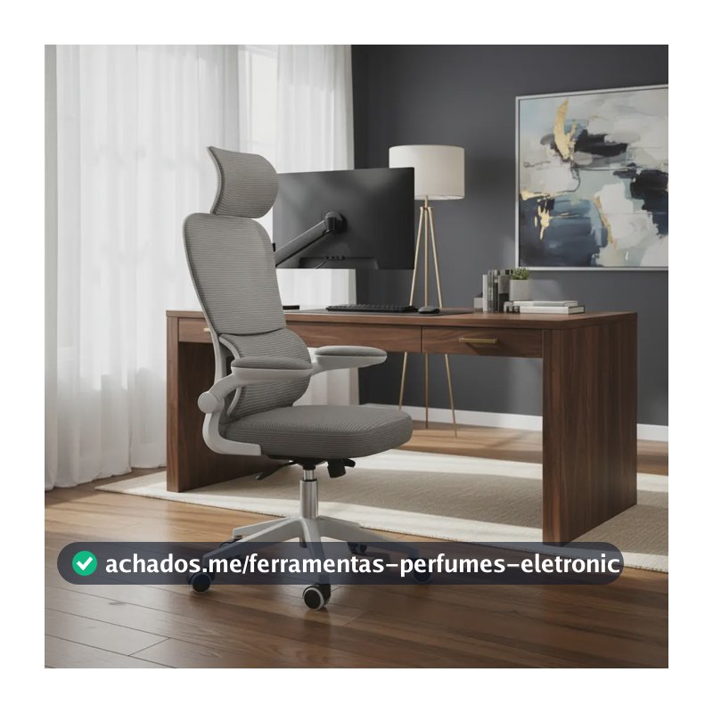 Cadeira Escritório Ergonômica Genebra G500 NR-17 Luvinco Cor Cinza Com Suporte Lombar Estofado Mesh