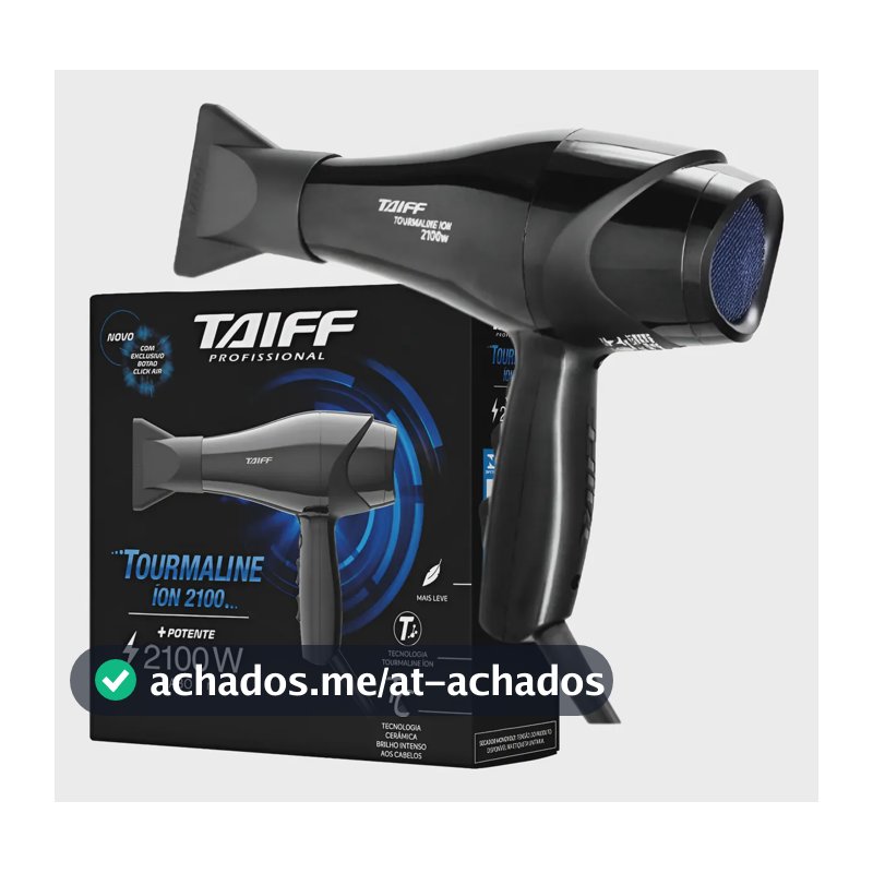 Secador Taiff Profissional Tourmaline Ion Cerâmica - 110v Preto