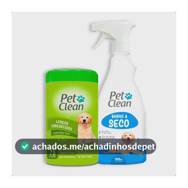 Kit Banho A Seco + Lenço Umedecido Cachorro E Gato Pet Clean