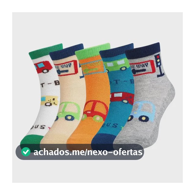 Kit 12 Pares Meia Infantil Cano Alto Masculina 0 A 10 Anos