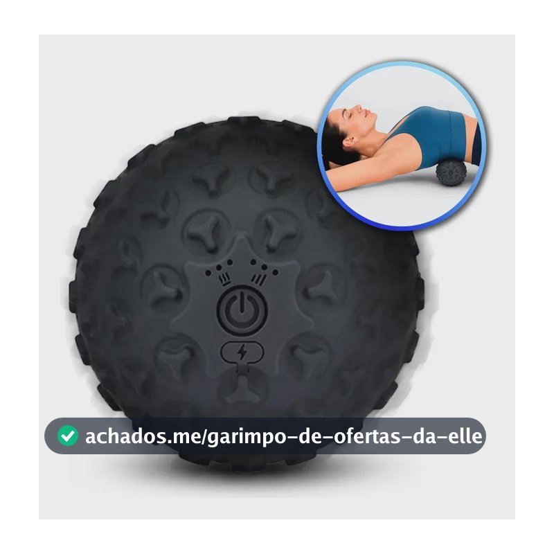 Bola Massageadora Vibratória Portátil Alívio Relaxmedic Preto