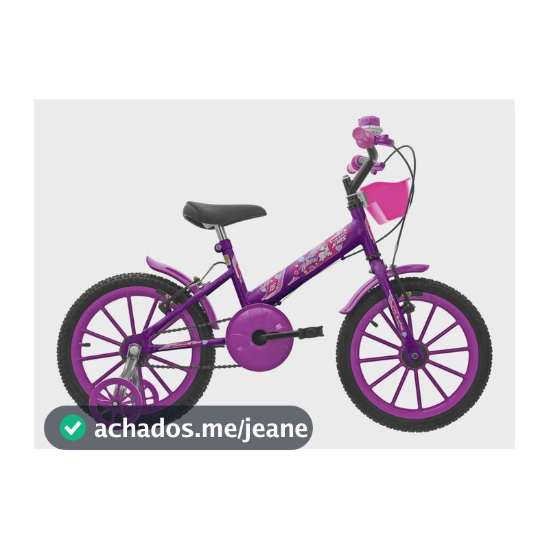 Bicicleta Infantil Aro 16 3 4 5 6 7 8 Anos Com Rodinha Kids Cor LILÁS - ROSA