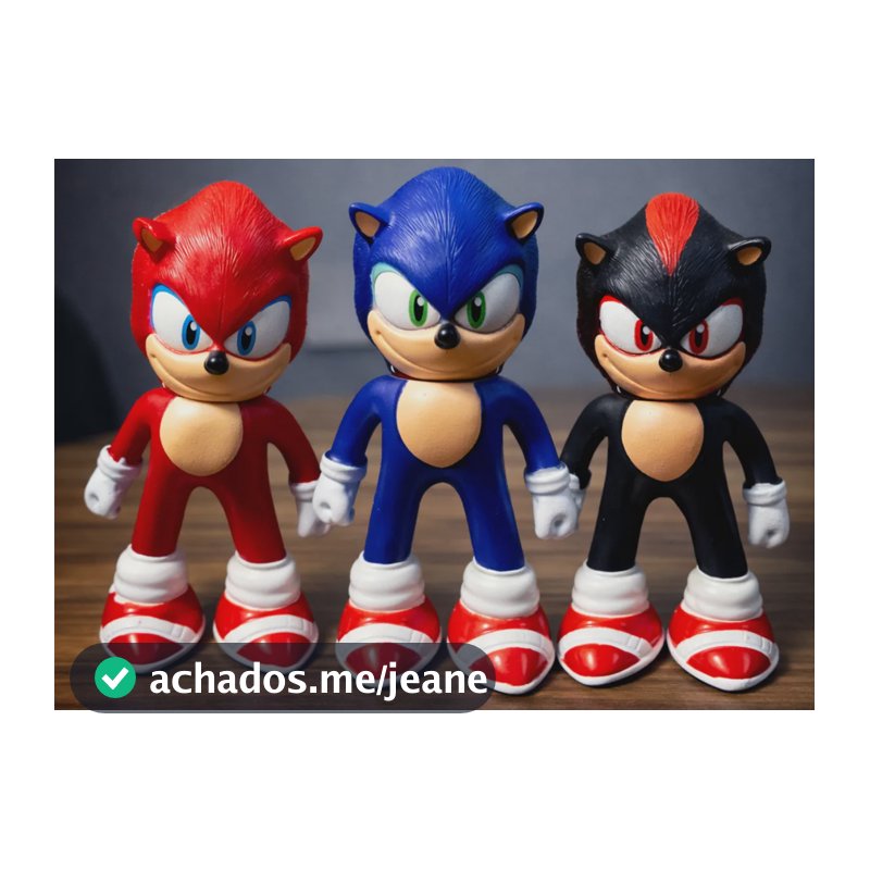 Kit 3 Bonecos Sonic Brinquedo Infantil Personagens