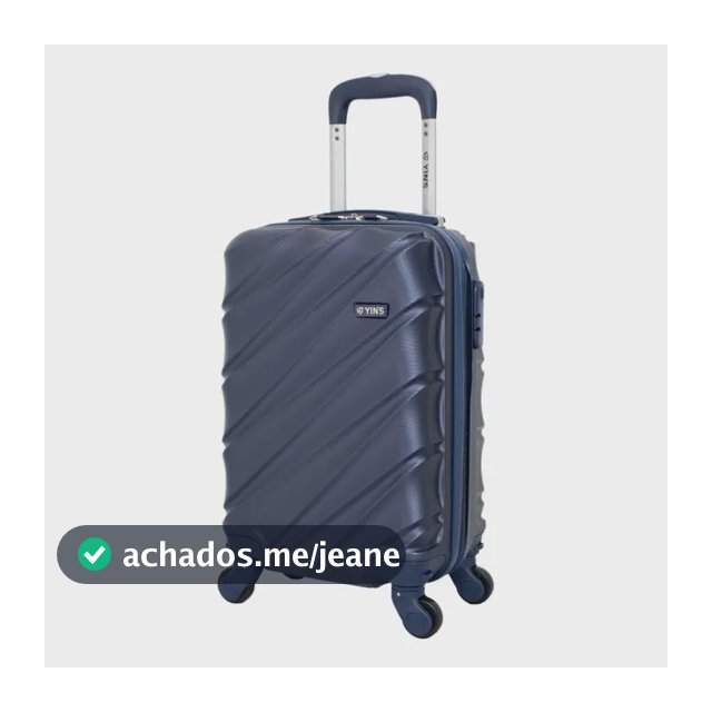 Mala De Viagem Bordo 10kg Santorini Yins Azul-marinho Liso