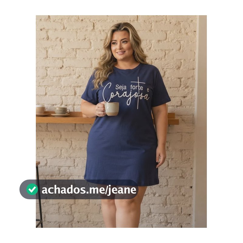Vestido Camisetão Plus Size Em Malha Do G3 Ao G6 Azul Liso G4