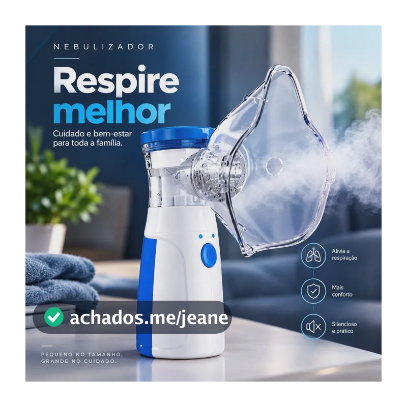 Inalador (Nebulizador) Portátil Silencioso para Crianças e Adultos.