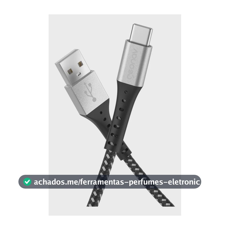 Cabo Usb-a Para Usb-c 1,2m Nylon Trançado Preto Geonav