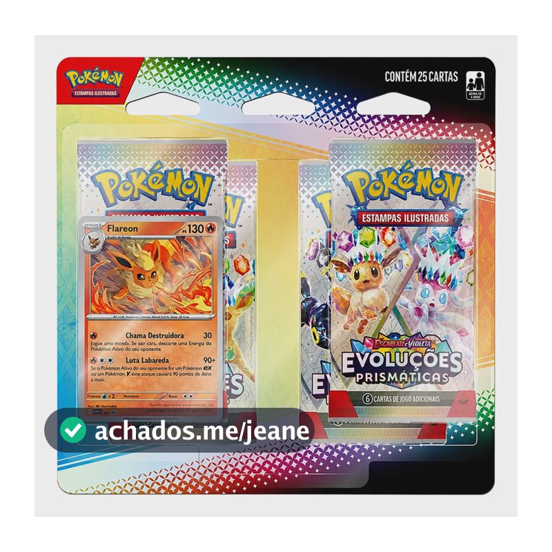 Pokémon Blister Quádruplo Evoluções Prismáticas Flareon