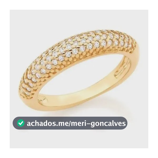 Anel Aparador Cravejado Com Zircônias Banhado A Ouro 18k