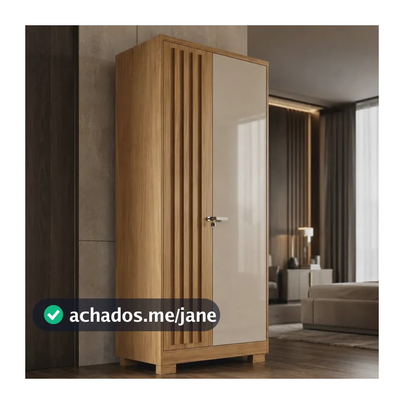 Armário Multiuso Guarda Roupa 2 Portas Com Chave Fh