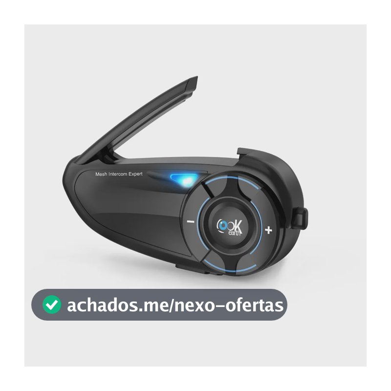 Intercomunicador Mesh Bluetooth Q8 Lookearth para Capacete com Alcance de 1km