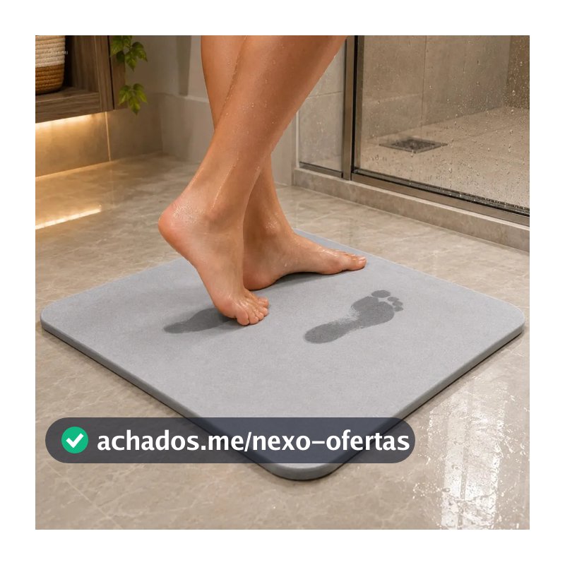 Tapete De Pedra Diatomita Banheiro Secagem Instantânea 60 Cm Cinza Lisa