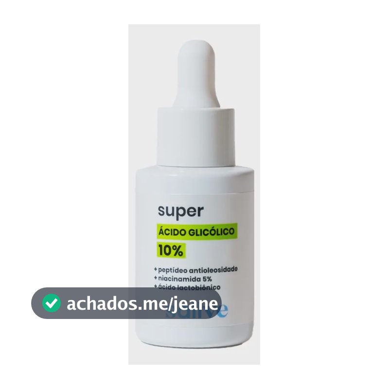 Super Ácido Glicolico 10% Sallve 30ml Momento de aplicação Dia/Noite Tipo de pele Normal