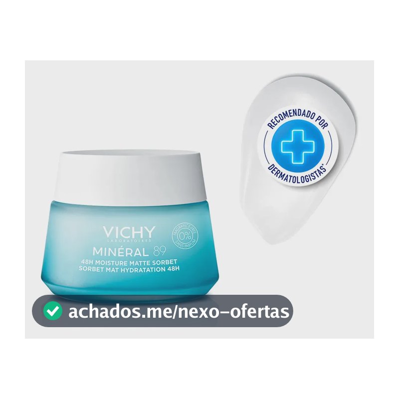 Hidratante Facial Gel Matte Ácido Hialurônico Minéral 89 Vichy 50ml
