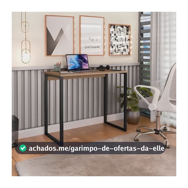 Escrivaninha Industrial Mesa Estudo Aparador Office Aço Mdf