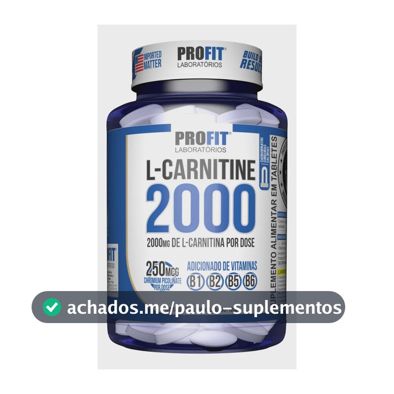 L-Cartinine 2000MG com 120Tabletes ProFit Laboratórios