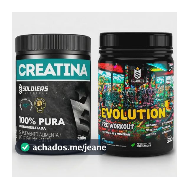 Creatina 300g + Pré-treino Blueberry Evolution 300g - Soldiers Nutrition
