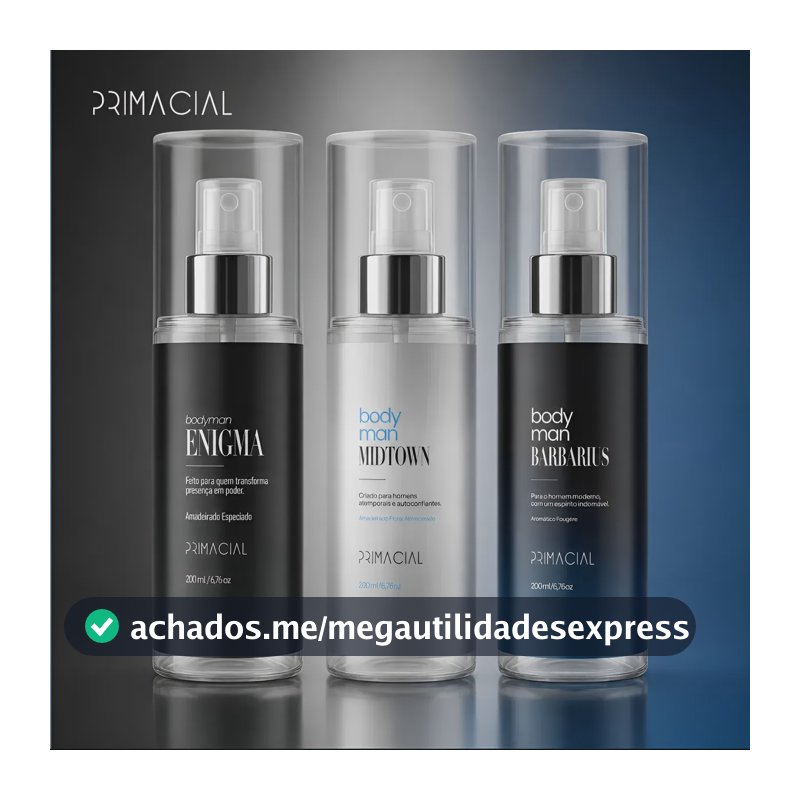 Kit Body Splash Masculino Barbarius + Enigma + Midtown 200ml