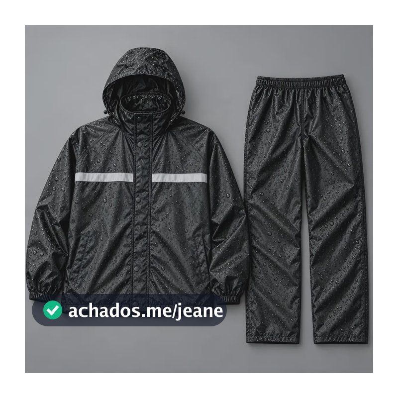 Capa De Chuva Motoqueiro Impermeável Reforçada Moto Motoboy Preto M