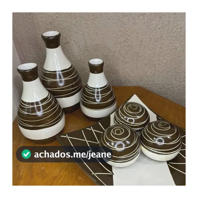 Kit Decorativo Cerâmica Vasos Enfeite Decoração Sala Mesa