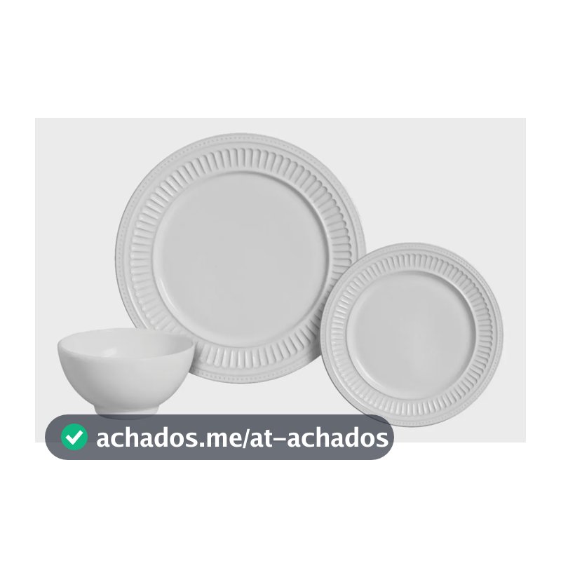 Kit Aparelho De Jantar Poppy 12 Peças Branco Scalla Cerâmica Branco