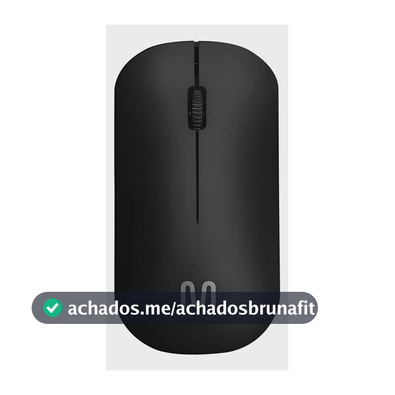 Mouse Slim Sem Fio Wireless Multilaser 1200dpi Mo307 Cor Preto