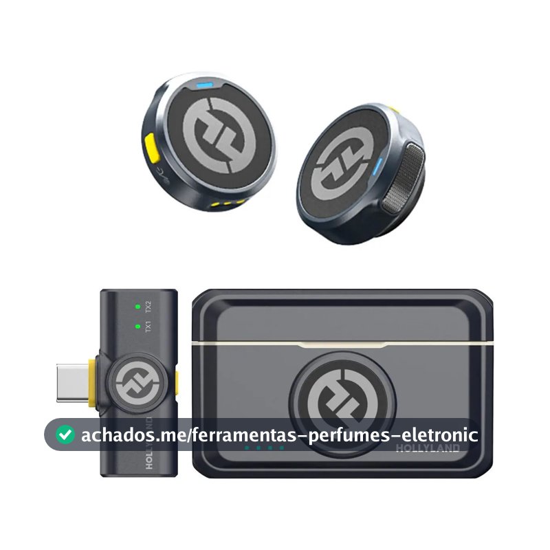 Hollyland Microfone Sem Fio Duplo Lark M2 Usb-c Para iPhone Cor Preto