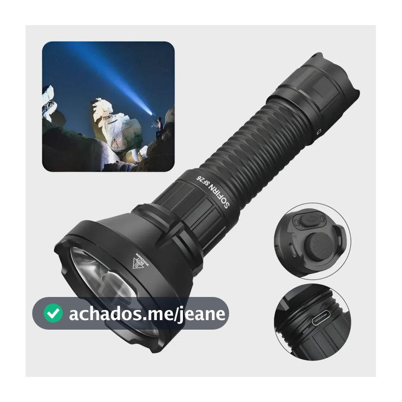 Sofirn Sf26 2000lm 964m Lanterna Tática Usb-c Recarregável Branco Preto