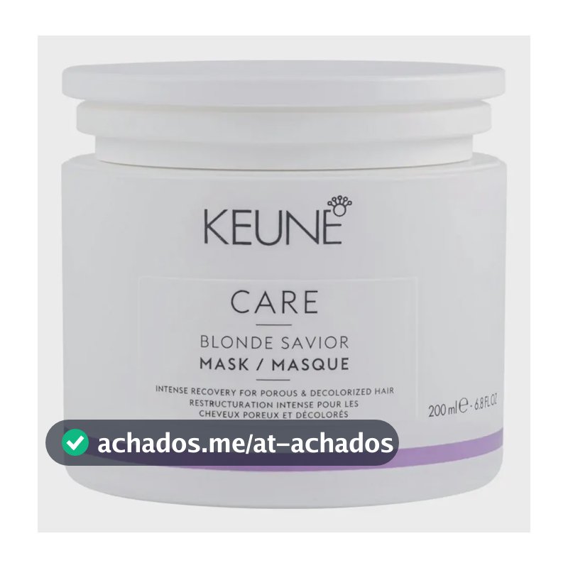 Keune Care Blonde Savior Máscara 200ml Recuperação para Cabelos Loiros