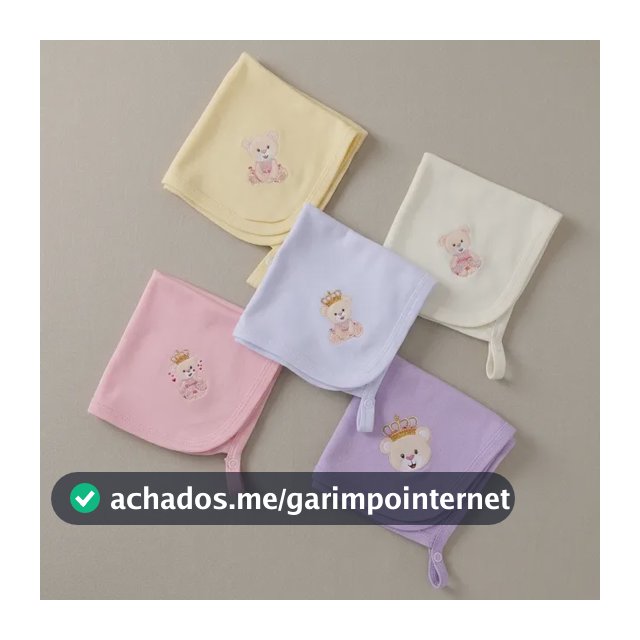 Kit 5 Paninho Fraldinha De Boca Prendedor De Chupeta Ursinha