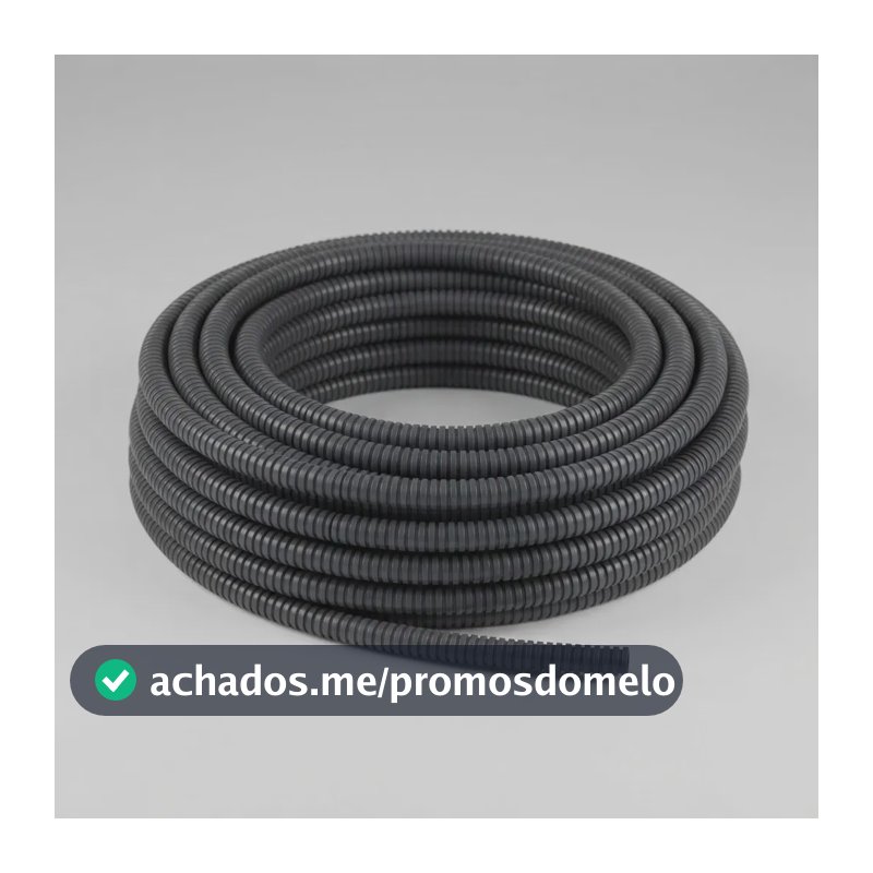 Leiplast AKP 5204 Espaguete Corrugado Preto 20m 4,5mm Para Organização de Cabos