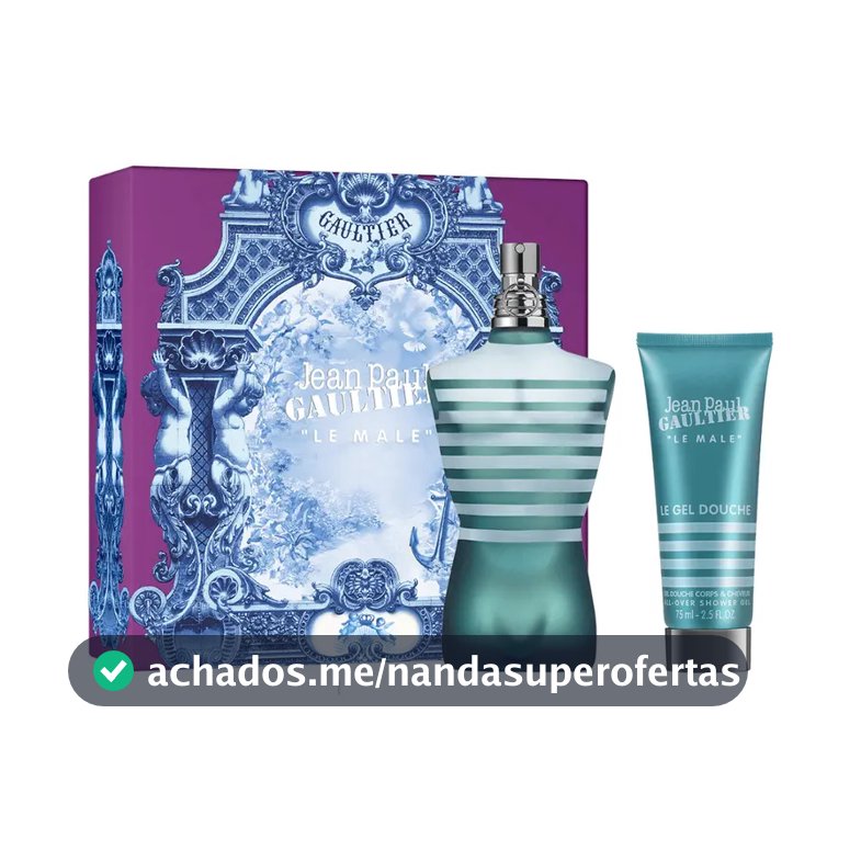 Conjunto de perfume Jean Paul Gaultier Le Male EDT 75 ml + Gel de banho 75 ml FD25 EDT 75 ml para homens