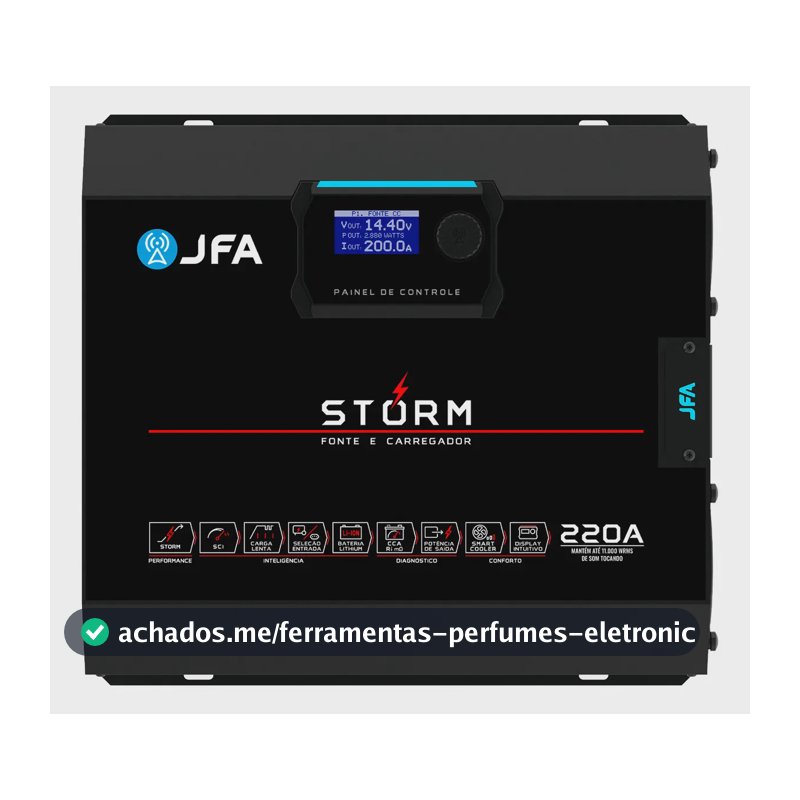 Fonte Jfa Storm 220a Carregador Automotivo Bivolt 220a Preto