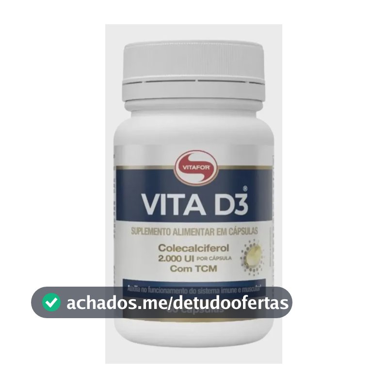Vita D3 Vitafor - Vitamina D3 60 Cápsulas Sem Sabor Sem Sabor