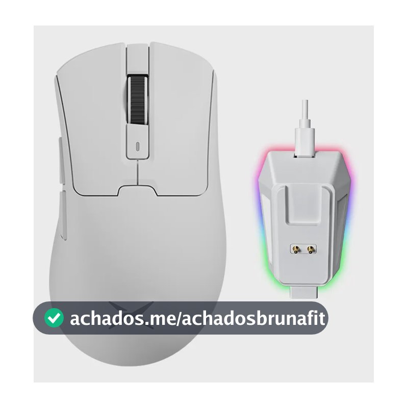 Delux M900pro Mouse Gamer Sem Fio 8000hz Paw3395 Com Dock Cor Branco