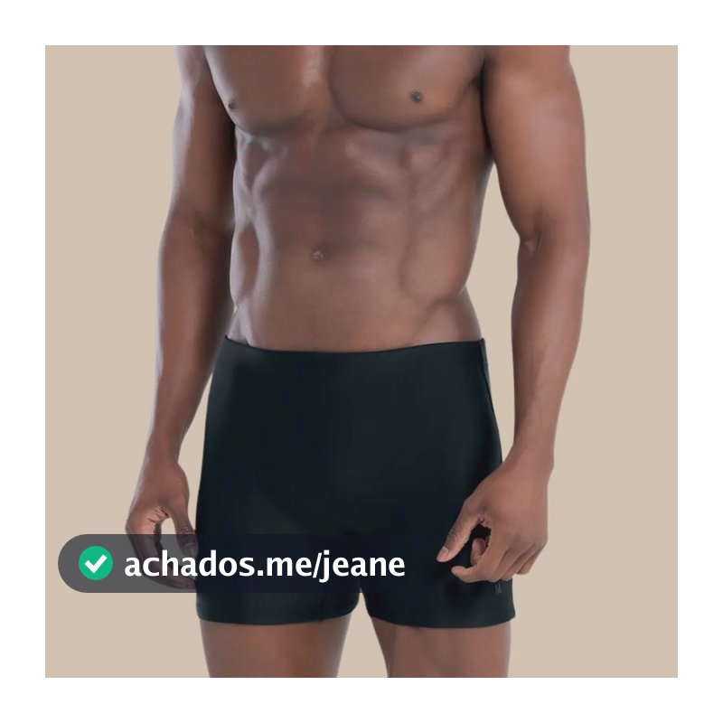 Sunga Boxer Longa Mash Masculina Microfibra Secagem Rápida Preto Liso Gg