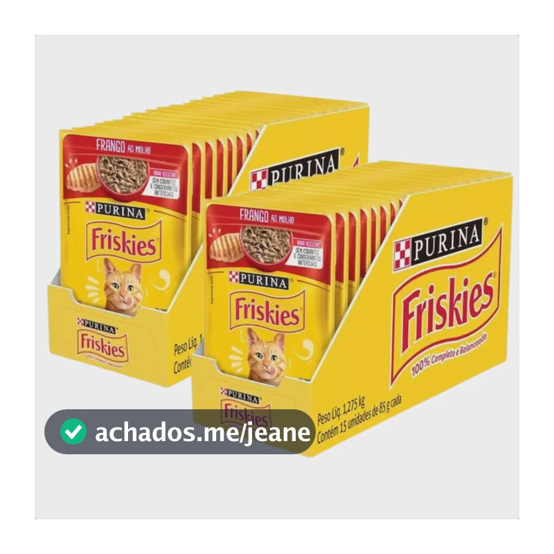 Ração Úmida Friskies Sachê Gatos Frango Molho 85g 30un