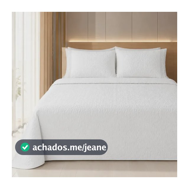 Kit Cobre Leito Jogo 3 Peças Cama Queen Matelasse Dupla Face Branco