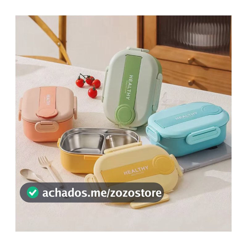 Pote Marmita Térmica Lancheira Escola Creche Divisória 900ml Cor Rose